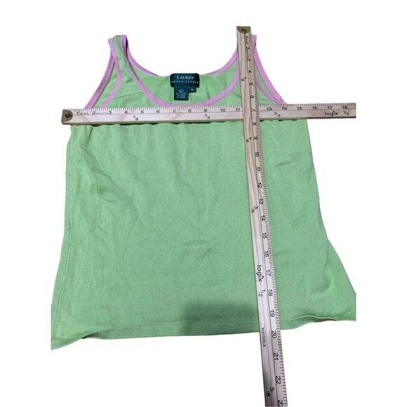NICE Ralph Lauren Women's Pink and Green spaghetti strap blouse SIZE M GOOD COND - Picture 7 of 7